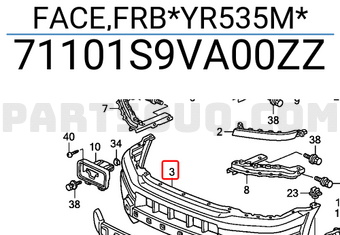 Honda 71101S9VA00ZZ FACE,FRB*YR535M*