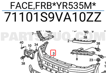 Honda 71101S9VA10ZZ FACE,FRB*YR535M*