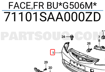 Honda 71101SAA000ZD FACE,FR BU*G506M*