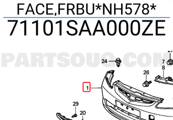 Honda 71101SAA000ZE FACE,FRBU*NH578*