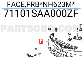 Honda 71101SAA000ZF FACE,FRB*NH623M*
