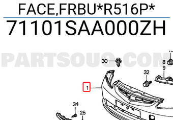 Honda 71101SAA000ZH FACE,FRBU*R516P*