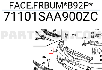 Honda 71101SAA900ZC FACE,FRBUM*B92P*