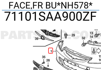 Honda 71101SAA900ZF FACE,FR BU*NH578*