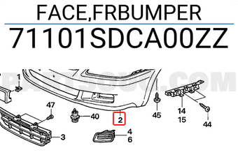 Honda 71101SDCA00ZZ FACE,FRBUMPER