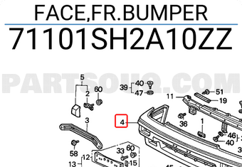 Honda 71101SH2A10ZZ FACE,FR.BUMPER