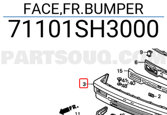 Honda 71101SH3000 FACE,FR.BUMPER