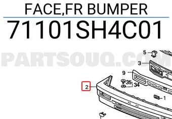 Honda 71101SH4C01 FACE,FR BUMPER