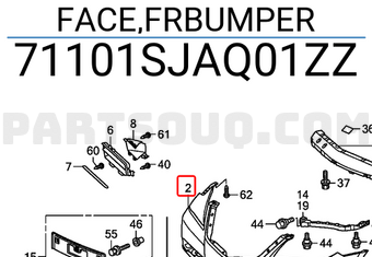 Honda 71101SJAQ01ZZ FACE,FRBUMPER