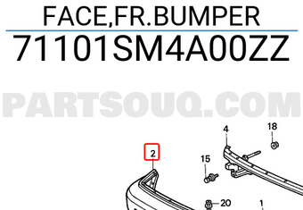 Honda 71101SM4A00ZZ FACE,FR.BUMPER