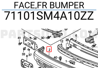 Honda 71101SM4A10ZZ FACE,FR BUMPER