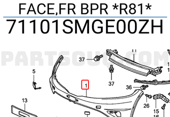 Honda 71101SMGE00ZH FACE,FR BPR *R81*