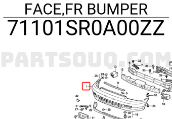 Honda 71101SR0A00ZZ FACE,FR BUMPER