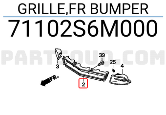 Honda 71102S6M000 GRILLE,FR BUMPER