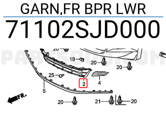 Honda 71102SJD000 GARN,FR BPR LWR