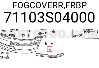 Honda 71103S04000 FOGCOVERR,FRBP