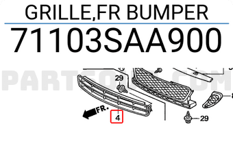 Honda 71103SAA900 GRILLE,FR BUMPER