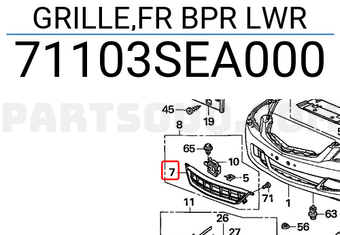 Honda 71103SEA000 GRILLE,FR BPR LWR