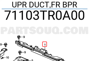 Honda 71103TR0A00 UPR DUCT,FR BPR