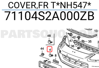 Honda 71104S2A000ZB COVER,FR T*NH547*