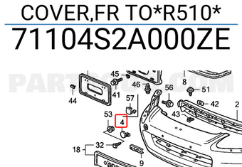 Honda 71104S2A000ZE COVER,FR TO*R510*