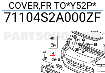 Honda 71104S2A000ZF COVER,FR TO*Y52P*