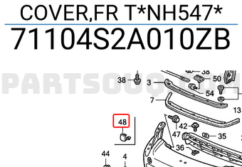 Honda 71104S2A010ZB COVER,FR T*NH547*