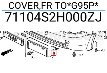 Honda 71104S2H000ZJ COVER,FR TO*G95P*