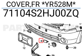 Honda 71104S2HJ00ZQ COVER,FR *YR528M*