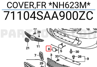 Honda 71104SAA900ZC COVER,FR *NH623M*