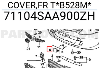 Honda 71104SAA900ZH COVER,FR T*B528M*