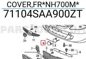 Honda 71104SAA900ZT COVER,FR*NH700M*