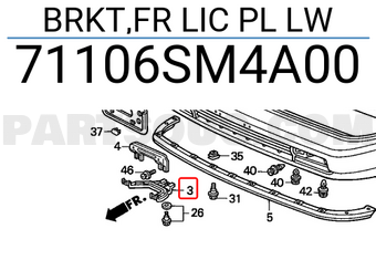Honda 71106SM4A00 BRKT,FR LIC PL LW