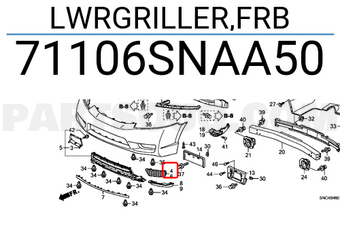 Honda 71106SNAA50 LWRGRILLER,FRB
