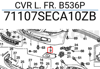 Honda 71107SECA10ZB CVR L. FR. B536P