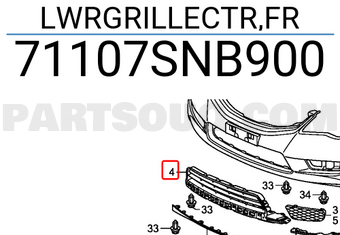 Honda 71107SNB900 LWRGRILLECTR,FR