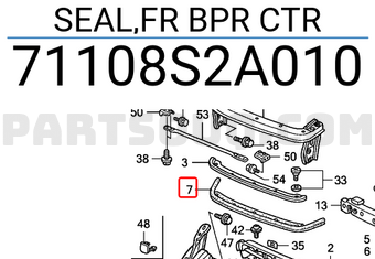 Honda 71108S2A010 SEAL,FR BPR CTR