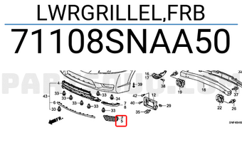 Honda 71108SNAA50 LWRGRILLEL,FRB