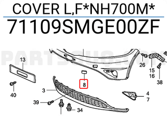 Honda 71109SMGE00ZF COVER L,F*NH700M*