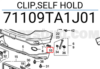 Honda 71109TA1J01 CLIP,SELF HOLD