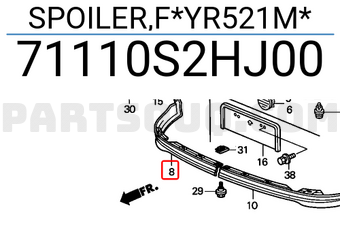 Honda 71110S2HJ00 SPOILER,F*YR521M*