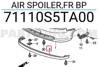 Honda 71110S5TA00 AIR SPOILER,FR BP