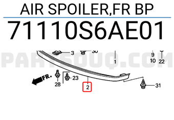 Honda 71110S6AE01 AIR SPOILER,FR BP
