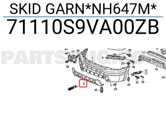 Honda 71110S9VA00ZB SKID GARN*NH647M*