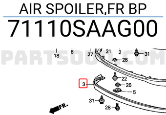 Honda 71110SAAG00 AIR SPOILER,FR BP
