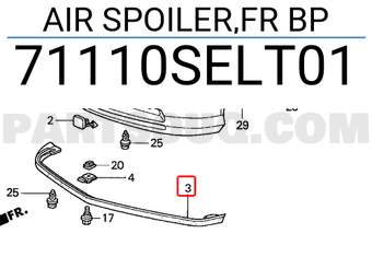 Honda 71110SELT01 AIR SPOILER,FR BP