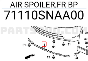 Honda 71110SNAA00 AIR SPOILER,FR BP