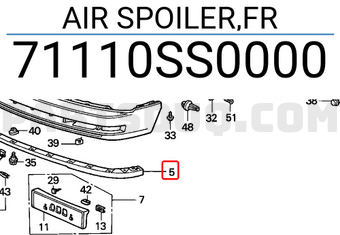 Honda 71110SS0000 AIR SPOILER,FR