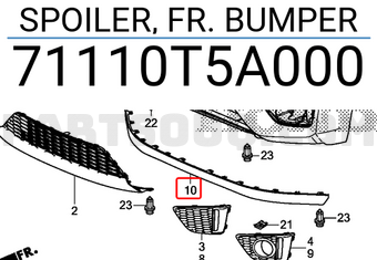 Honda 71110T5A000 SPOILER, FR. BUMPER
