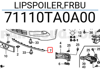 Honda 71110TA0A00 LIPSPOILER,FRBU